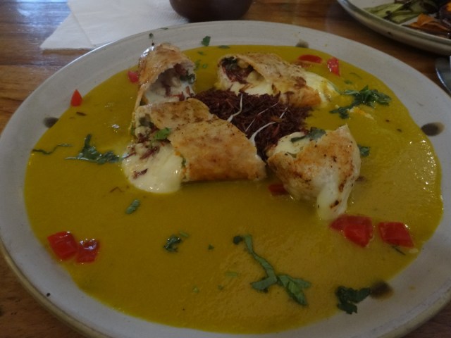 Our pretty tasty De la Milpa. The red bits in the centre are the Grasshoppers