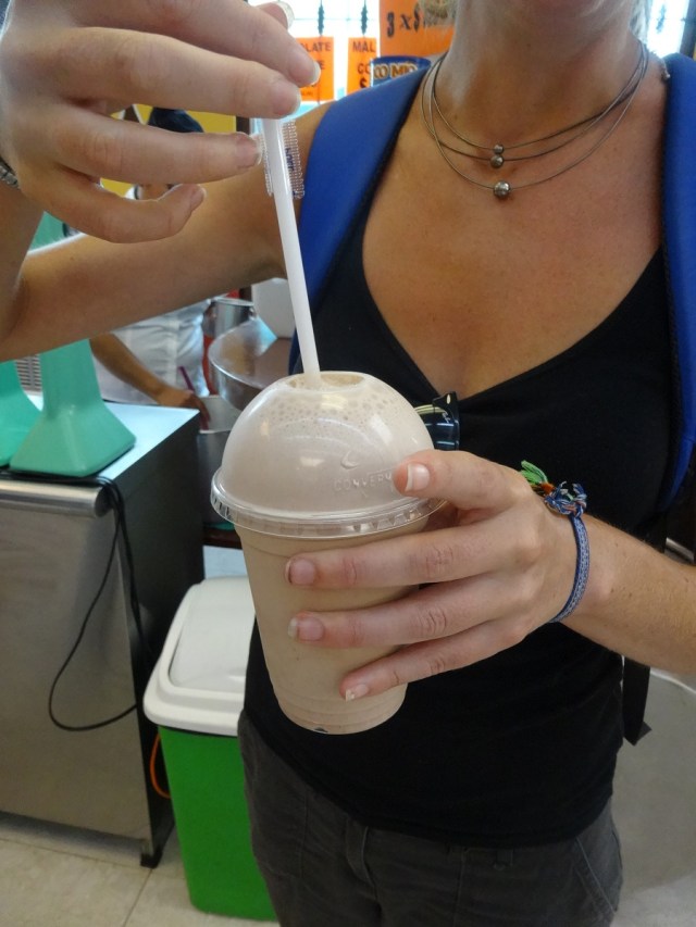 Indulging in frothy chocolate bliss