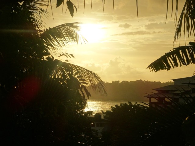 Sunset views from our bungalow balcony