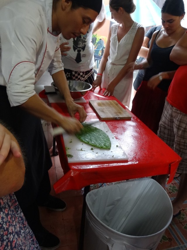 Chef Daniel removes the spines from our Napales