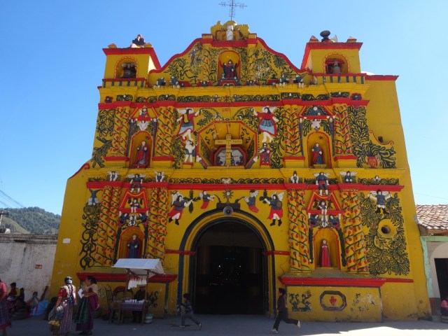 Soaking up the colourful delight that is the church of San Andrés Xecul