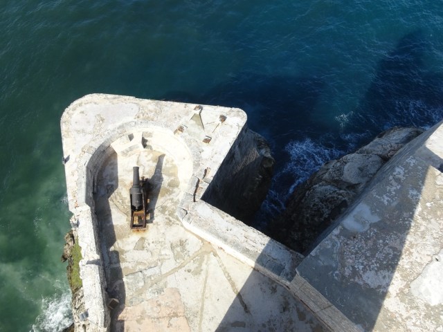 Birds-eye view of the battlements courtesy of the lighthouse