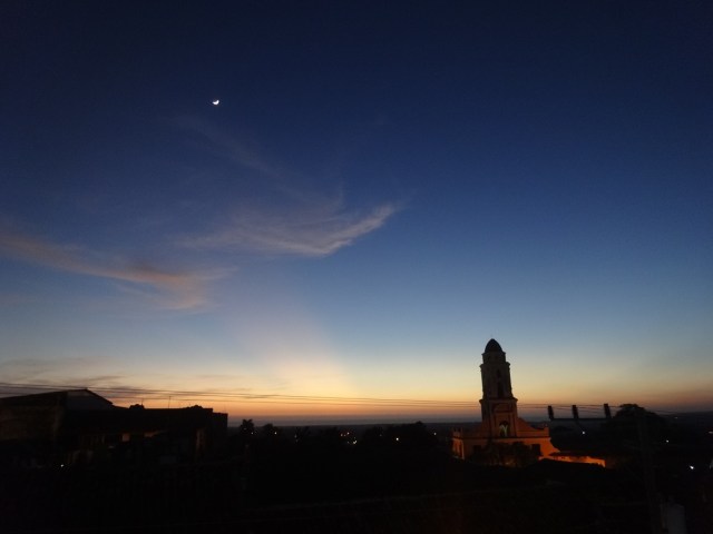 A stunning evening view from a perfectly situated dining terrace