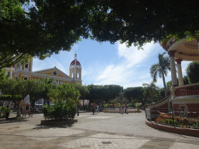 Strolling Granada's central plaza