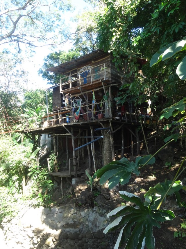 The nerve centre of Treehouse Poste Rojo. Reception, bar and kitchen