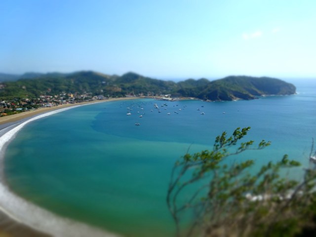 Looking down over the bay