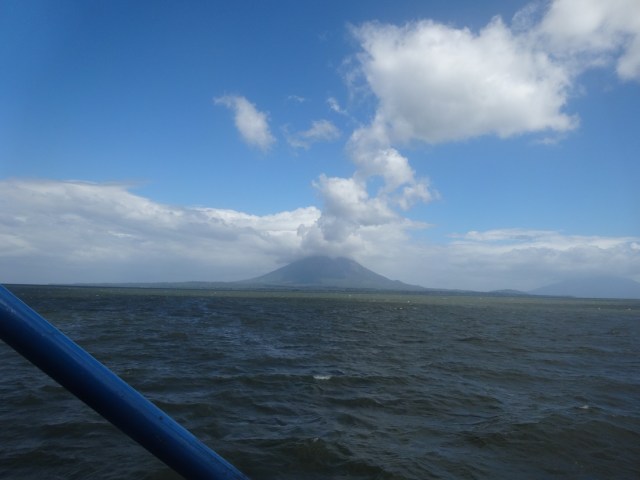 On the approach. Isla de Ometepe with Volcan de Concepcion a dominant figure