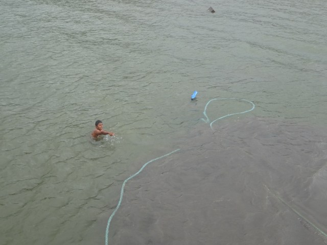 Unexpected. This poor soul had to dive overboard to tie the ferry off...