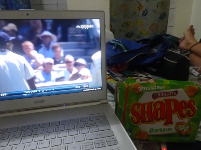 Thousands of miles away, yet maintaining Xmas traditions. The Boxing Day Test (Cricket) and BBQ Shapes