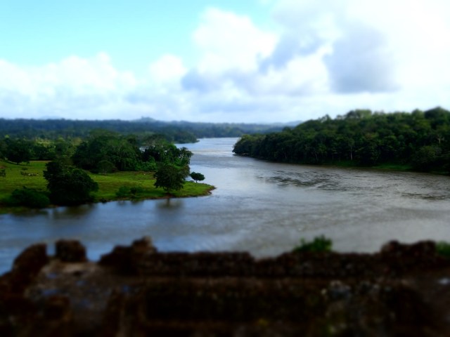 Down the Rio San Juan. Sharing the same view as the Spanish defenders