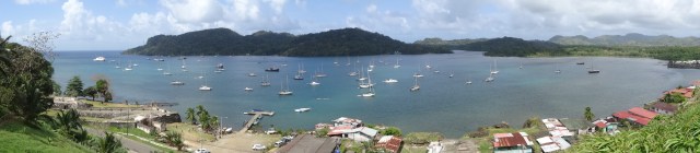 Taking in Portobelo from the heights of the ruined castillo (Click on image to enlarge)
