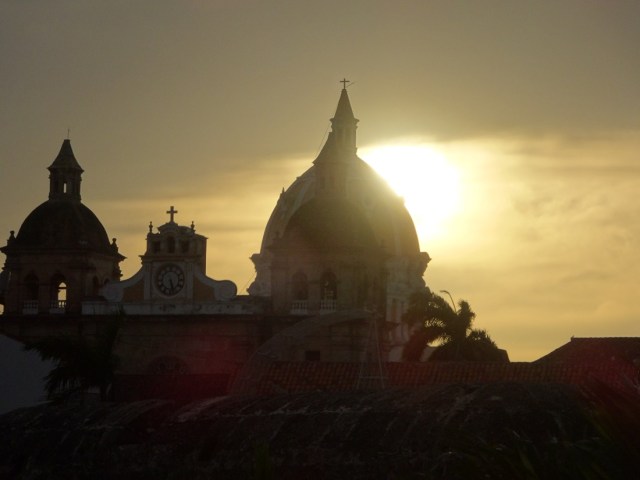 Sun sets over the old town...