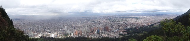 Bogota, in all its glory from the lofty heights of Monserrate (Click on image to enlarge)