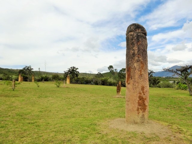 The rather phallic looking stones at Parque Arqueologico de Monquira, 'The Infiernito'