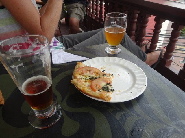 Doing something right. Beer and pizza!