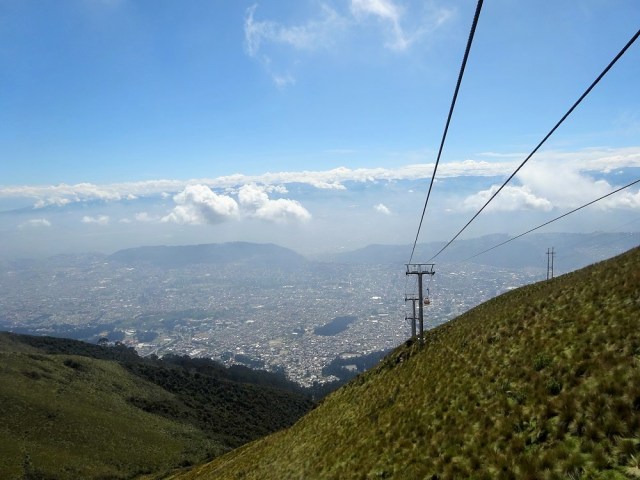 Incredible views of Quito during the ascent