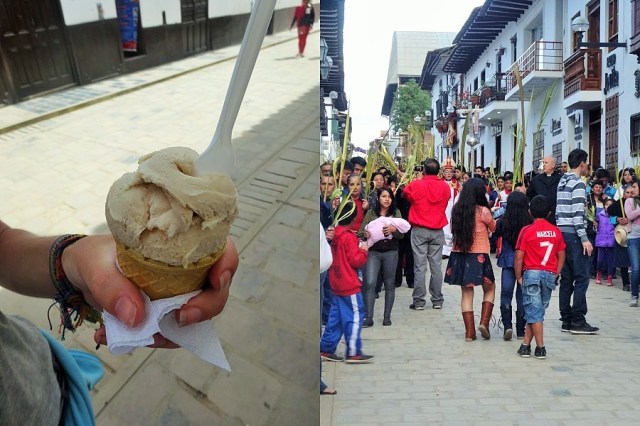 Cerveza (beer) ice cream (left) & Easter processions (right)