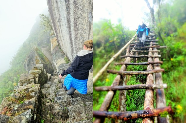 Making the descent on the opposite side of the mountain