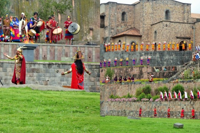 Reliving the glory days of the Inca, panpipes, microphones & all (left) & the most colourful rendition of the YMCA yet seen (right)