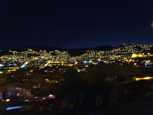 Evening views over Cusco, on a night sadly devoid of trivia