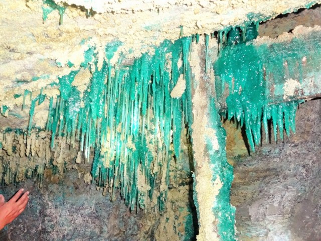 Copper Sulphate forming beautiful stalactites (Look, but don’t touch!)