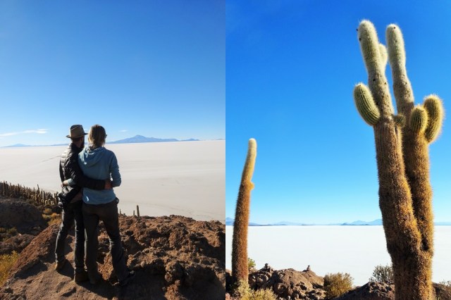 Taking in the Salar de Uyuni from atop Isla Incahuasi