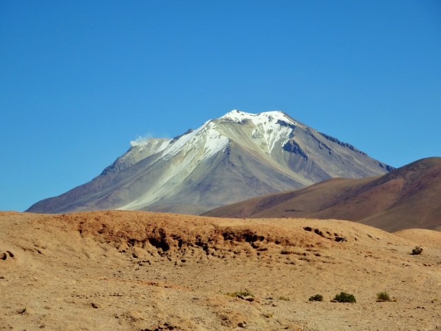 Volcan Ollague with its smoking cone