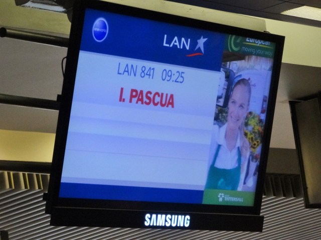Ready to board our flight to Isla de Pascua