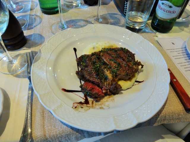 As Argentinean as it gets? Blood red steak and delicious Malbec