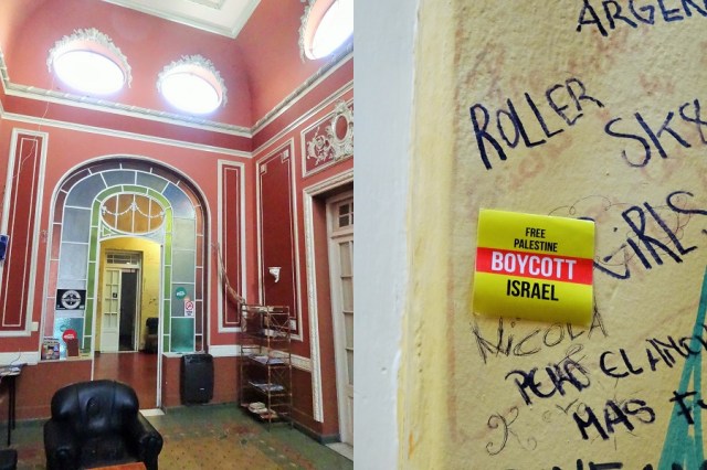Inside the historical home that was our hostel (left) & A simple answer to a sometimes difficult question (right)