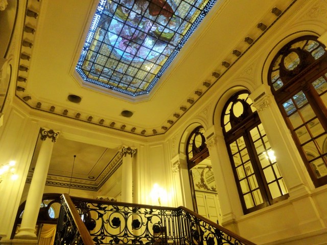 High ceilings, grand staircases and stunning stained glass...