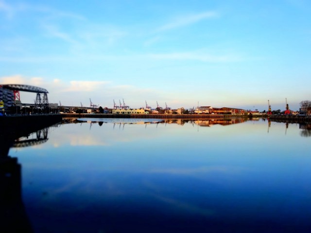 The waterfront in La Boca at a most beautiful time of the day