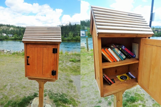 Whitehorse Charm #2: This innocuous looking box... in fact opens up into a free book exchange!