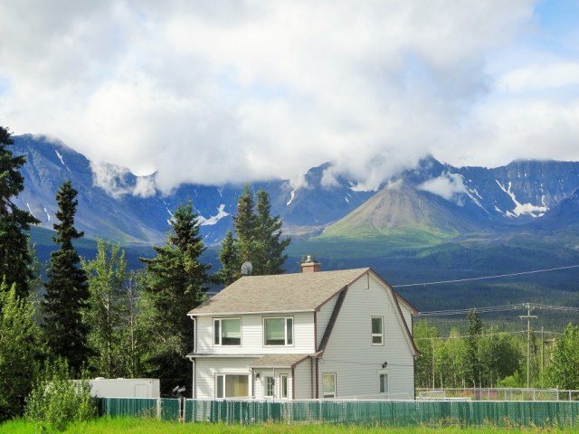Not your average backdrop behind Haines Junction