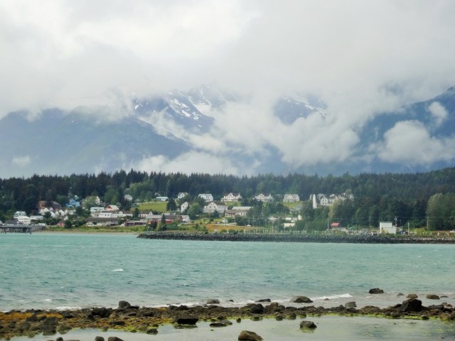 A brief peek at the stunning mountains which loom over Haines