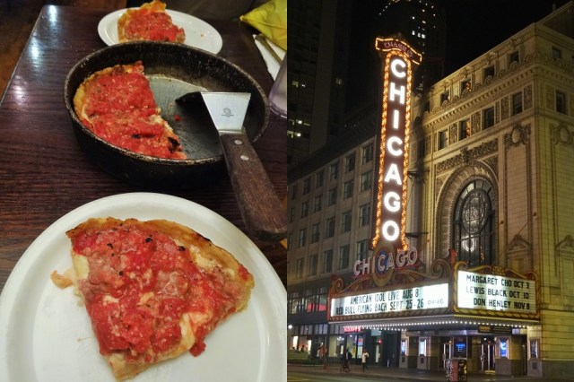 Tucking into a Chicago icon (left) & Despite the 80's being 25 years ago, in Chicago, Don Henley remains cool (right)