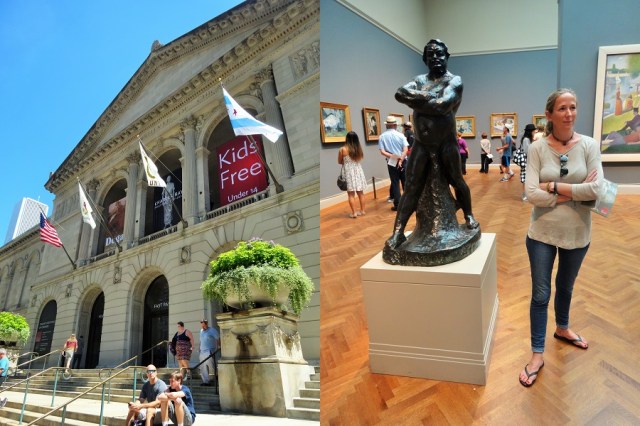 The Chicago Art Institute (left) & Getting our Ferris Bueller on (right)