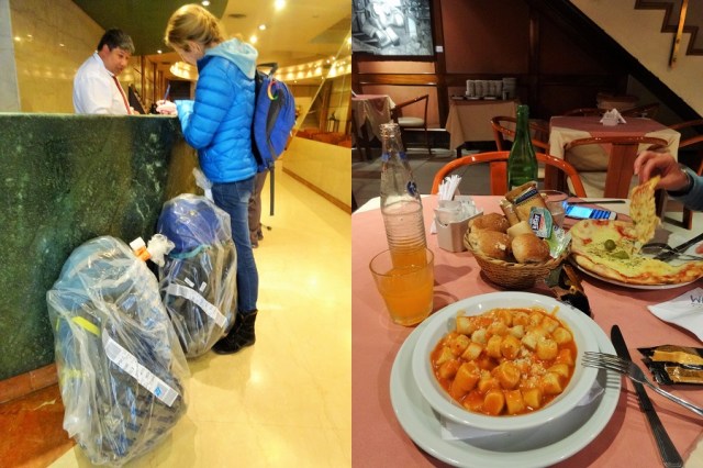 Checking back in to Argentina after mentally checking out (left) & The fine fare we enjoyed at Hotel Wilton Palace… (right)