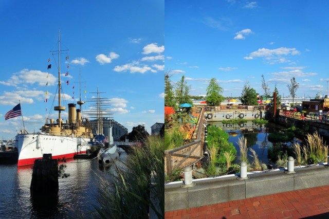 A hipster haven (left) & History afloat with both the USS Olympia and USS Becuna (right)