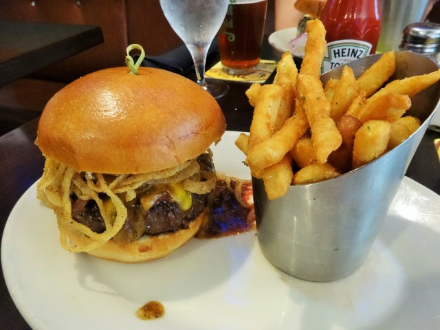 Getting all American with a burger and fries