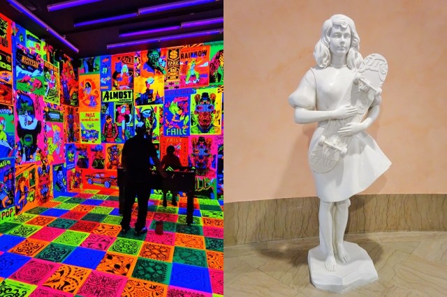 Standing inside art! Yes, this was a room... (left) & Breaking the mould (right)