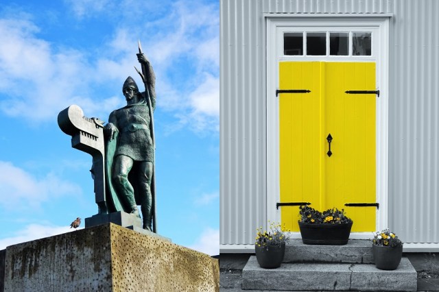 Homage to a glorious past (left) & Colour on a drab Reykjavik day (right)