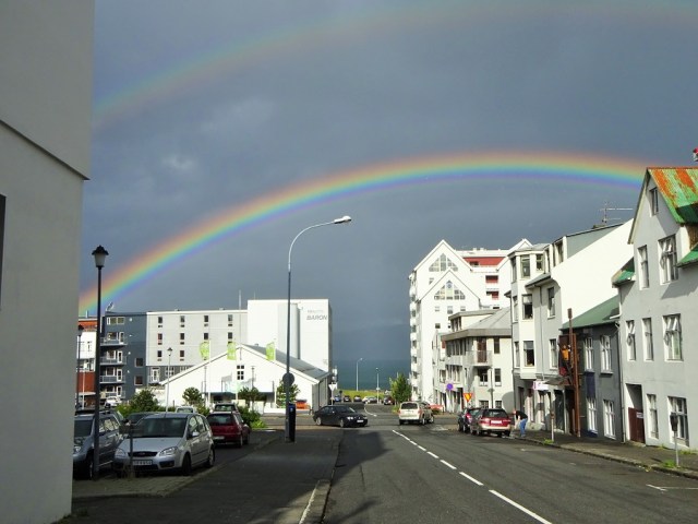 Why settle for one rainbow on this dark day, when you can have two!