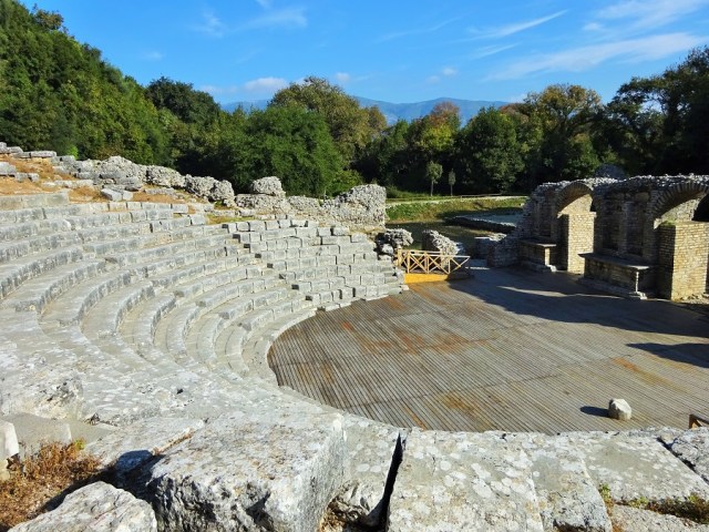 The Roman amphitheatre in UNESCO World Heritage listed Butrint in southern Albania