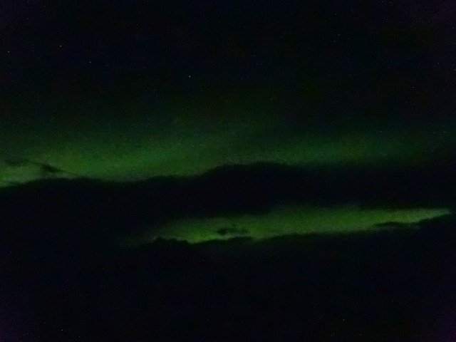 On the side of a rural, Icelandic highway around midnight... the Aurora Borealis!