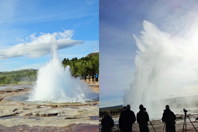 Geysir, in various states of blow