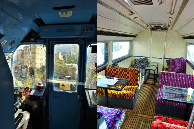 Not your standard driver's view (left) & A little comfier than peak (rush) hour (right)