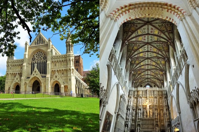 The grandiose Saint Albans Cathedral, inside and out