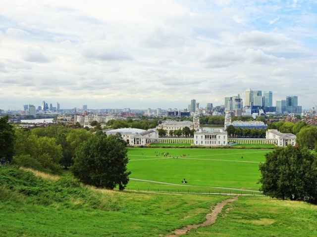 Looking out over London and the former Royal Naval College