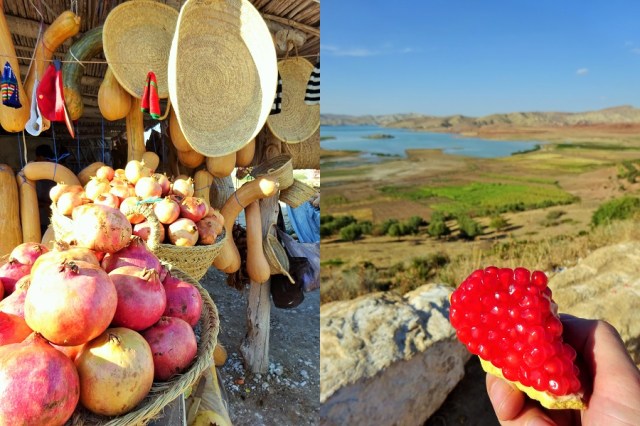 Trying to comprehend how expensive this basket would be (the fruit that is) back home... (left) & What a view! Nice lake in the background as well (right)